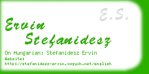 ervin stefanidesz business card